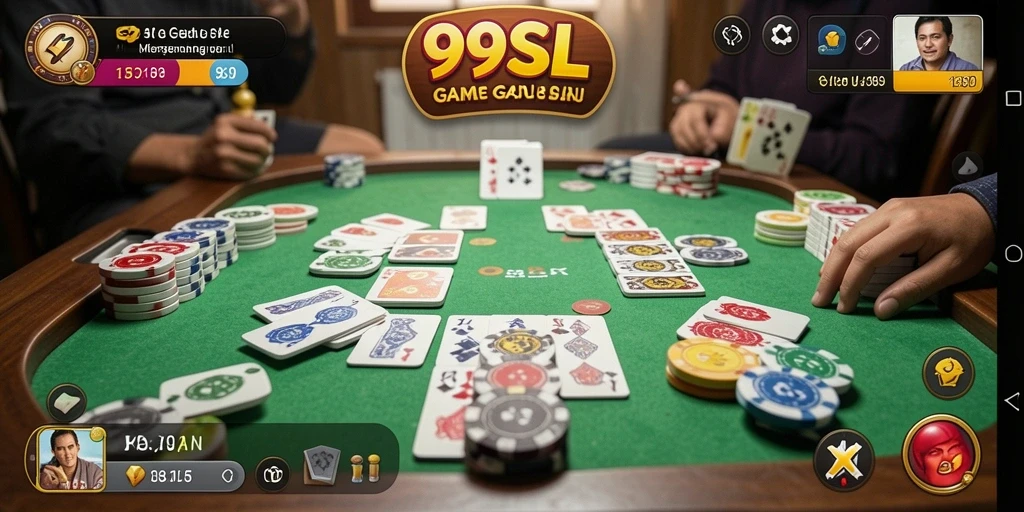 Screenshot gameplay 99SL menampilkan keseruan bermain Gaple.