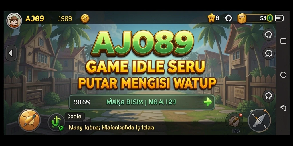 Tampilan gameplay AJO89 dengan karakter yang mengumpulkan sumber daya.