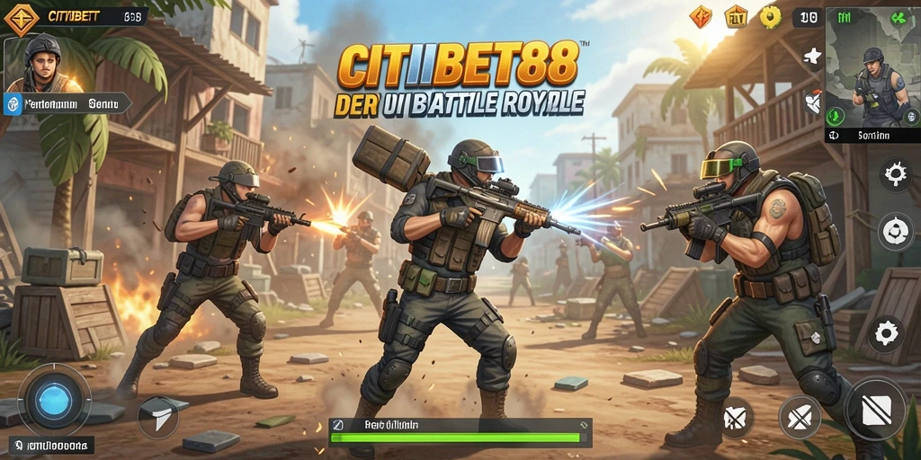 Gameplay seru CITIBET88 dalam pertempuran Battle Royale penuh aksi.