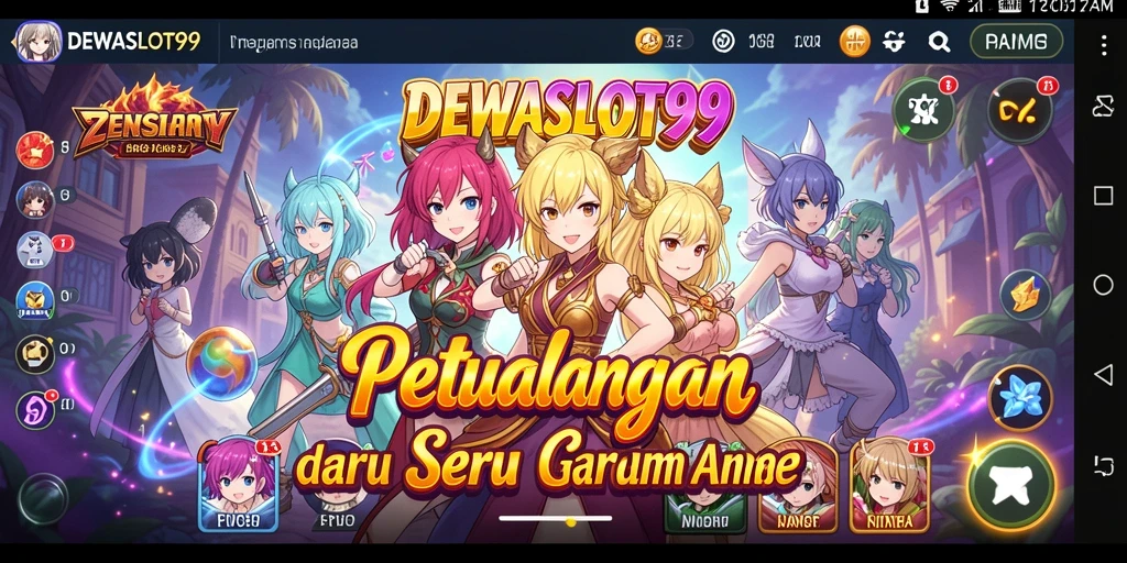 Tampilan gameplay DEWASLOT99 dengan karakter anime yang menarik.