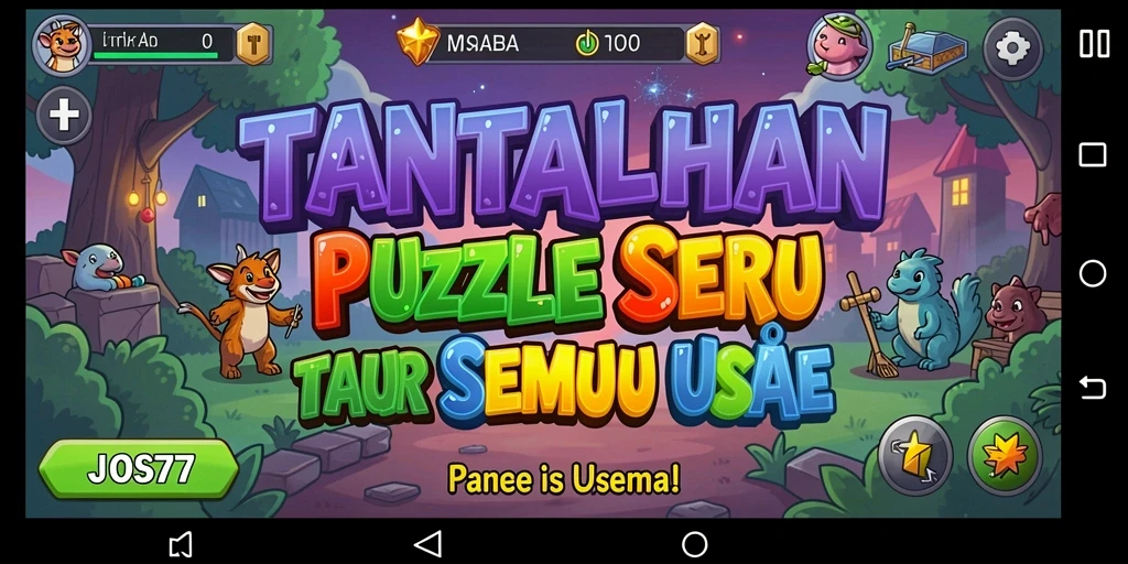 Screenshot permainan JOS77 menampilkan puzzle yang penuh warna dan menantang.