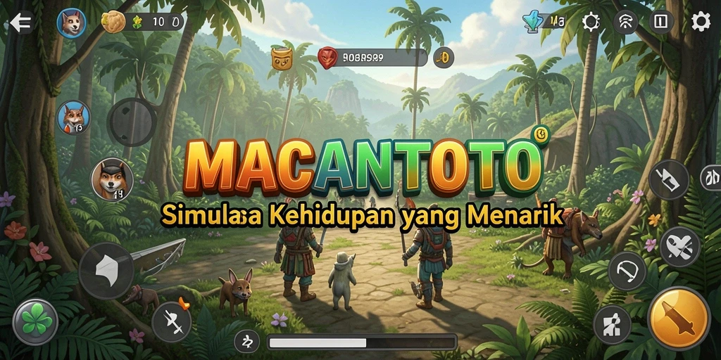 Screenshot menunjukkan gameplay immersif di MACANTOTO.