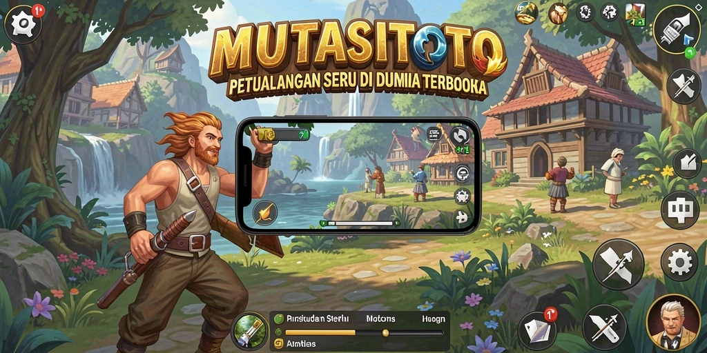 Screenshot gameplay MUTASITOTO menampilkan petualangan seru di dunia terbuka.