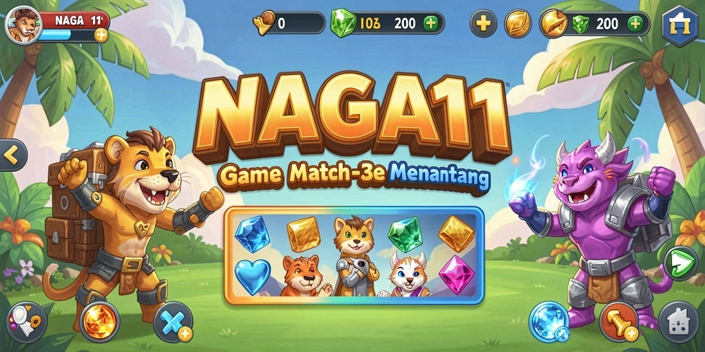 Gameplay seru mencocokkan permata di NAGA11.