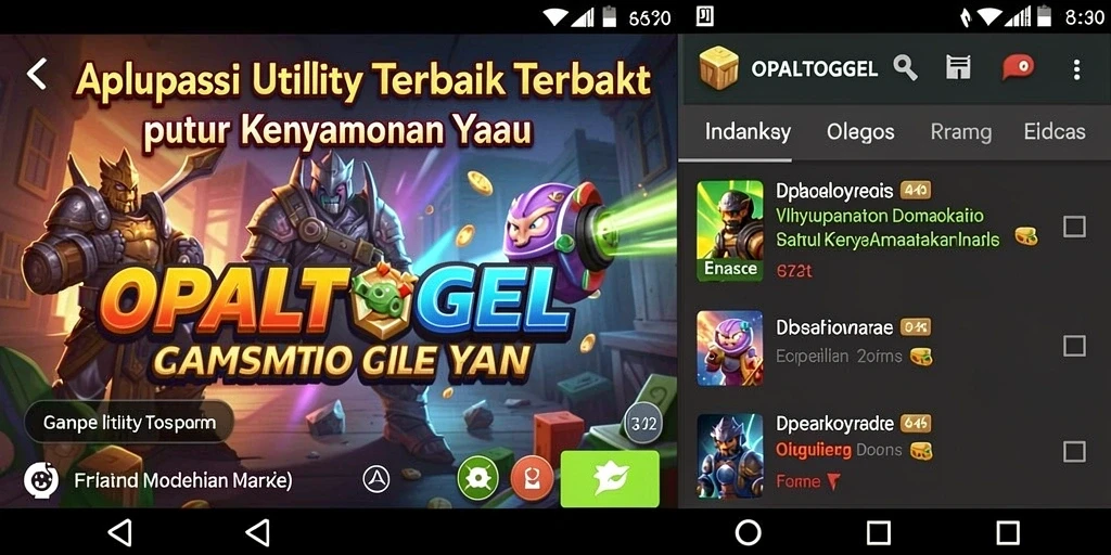 Tampilan antarmuka OPALTOGEL yang sederhana dan intuitif.