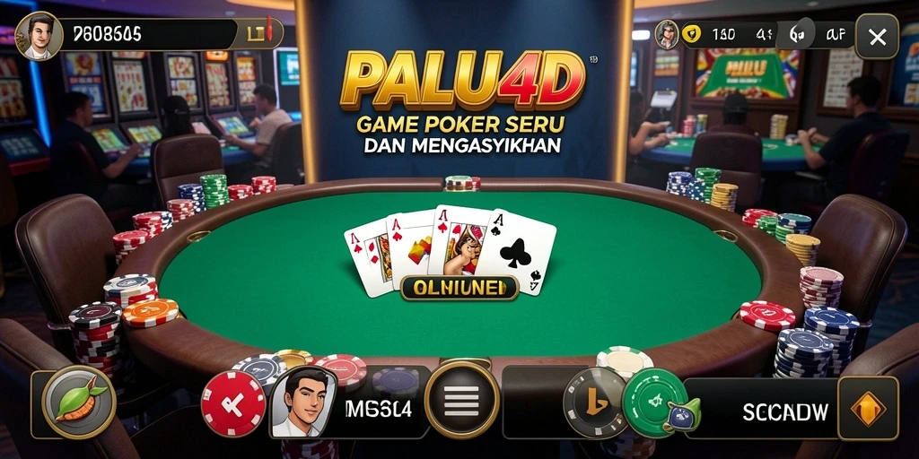 Tampilan utama gameplay Poker di PALU4D yang mengasyikkan.