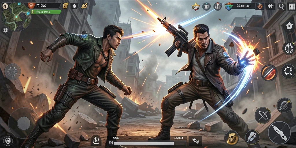 Gameplay seru dalam PP444 yang menampilkan pertarungan mendebarkan.
