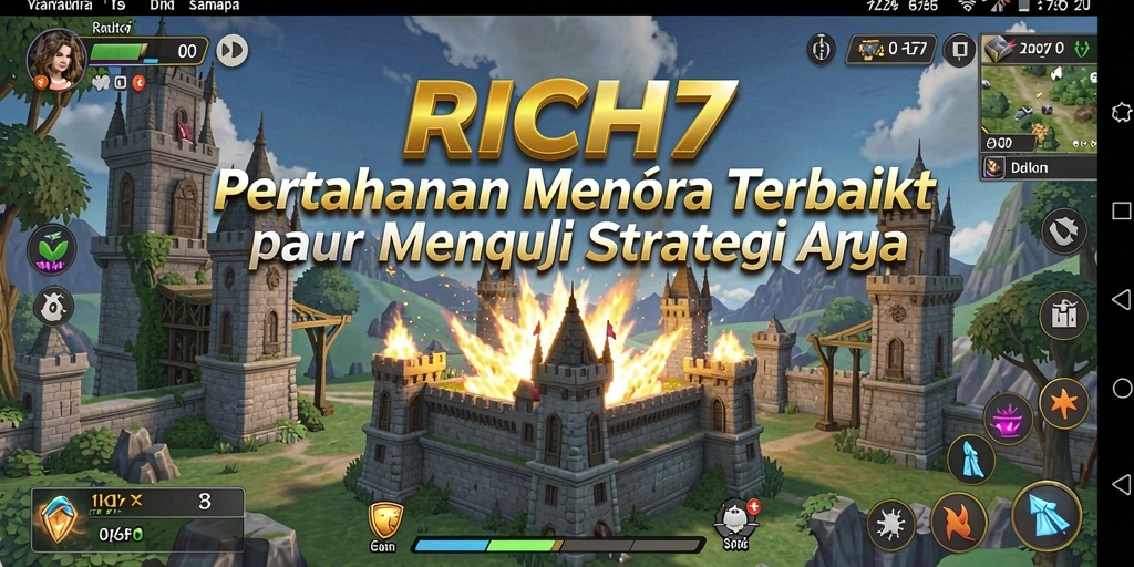 Tampilan permainan Tower Defense yang menegangkan di RICH7.