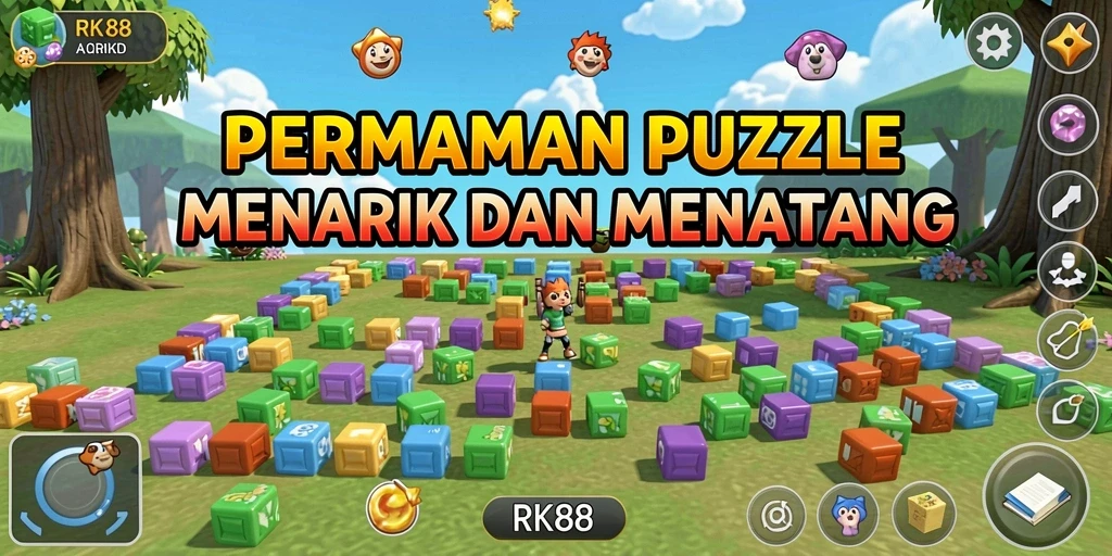 Tampilan gameplay RK88 yang seru dan menantang dalam permainan Puzzle.