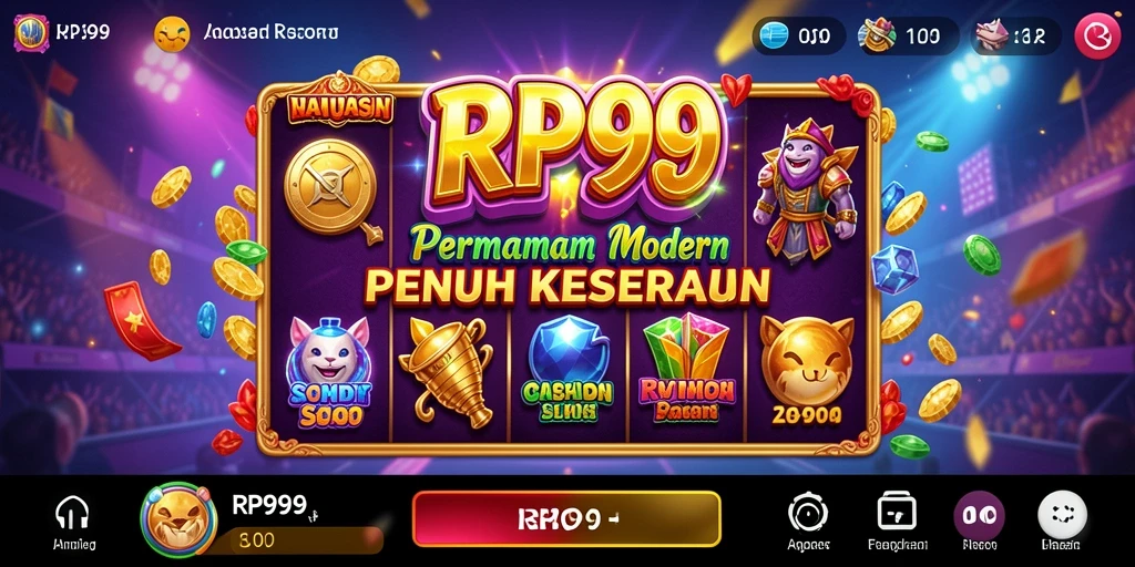Tampilan gameplay RP99 yang penuh warna dan seru dalam permainan Slot.