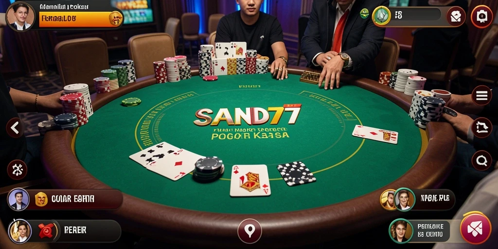 Gameplay seru dan interaktif di aplikasi SAND77 Poker.