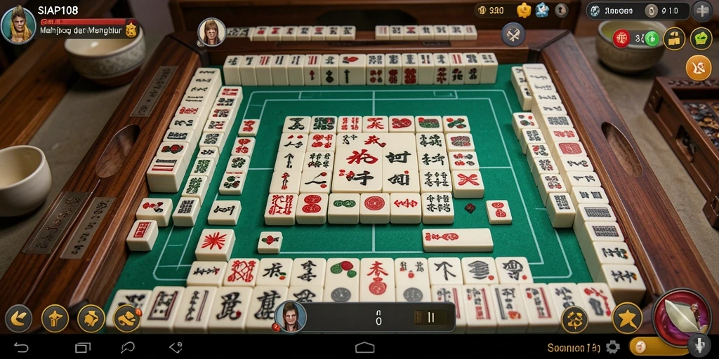 Screenshot gameplay SIAP108 yang menampilkan tantangan Mahjong.