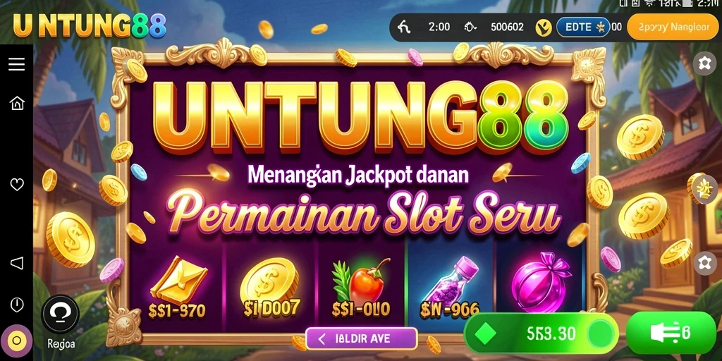 Screenshot utama UNTUNG88 menampilkan momen kemenangan dalam permainan Slot.