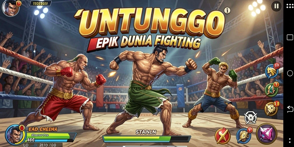 Tampilkan gameplay pertarungan epik dalam UNTUNGGO.