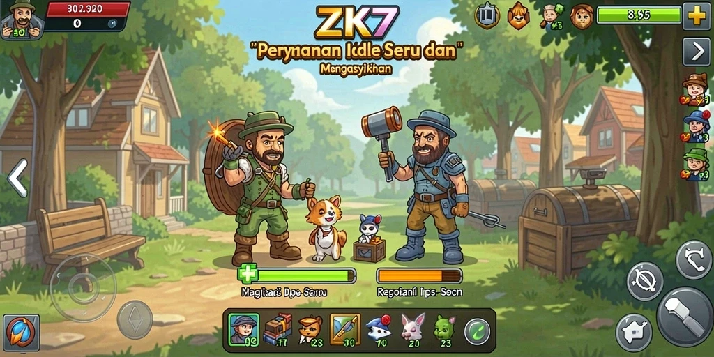 Tangkapan layar ZK7 menampilkan aksi gameplay Idle yang menarik.